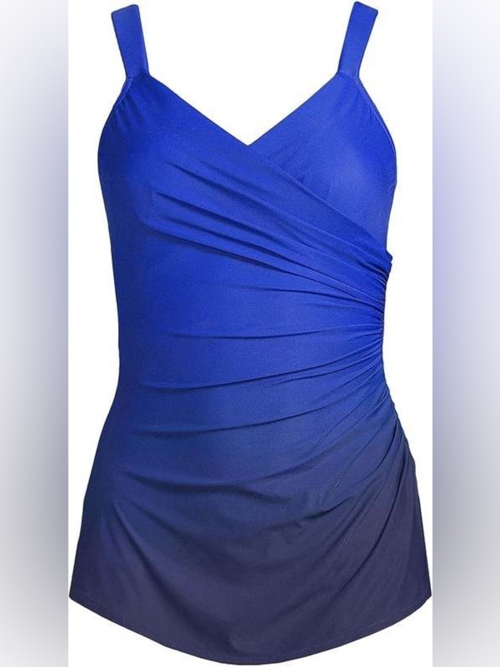 NWT Lands End Long SlenderSuit Tummy Control Skirted One Piece Swimsuit Size 16W